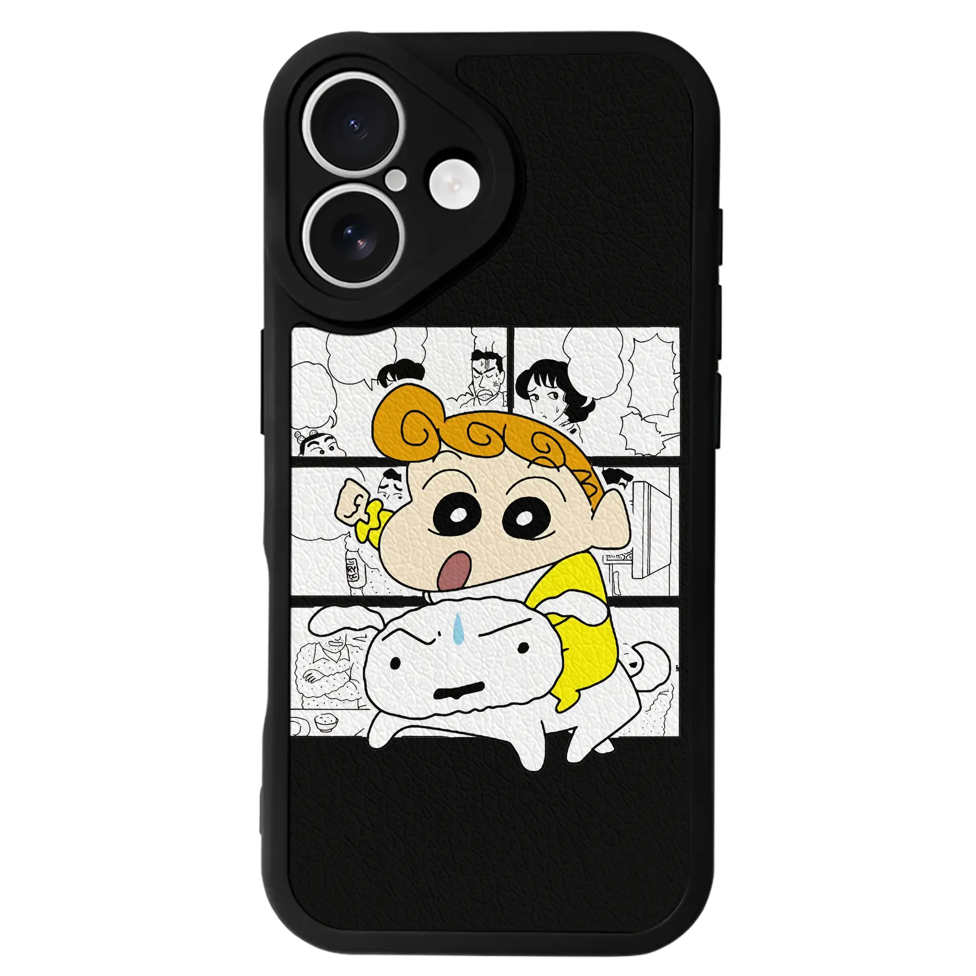 クレヨンしんちゃん グッズ 野原 ひまわり - IPhone 16シリーズ対応 ・ シリコンスマホケース ・ レザー調 ・ 高精度フィット ・ 耐衝撃 ・ ワイヤレス充電対応 ・ 精密カット